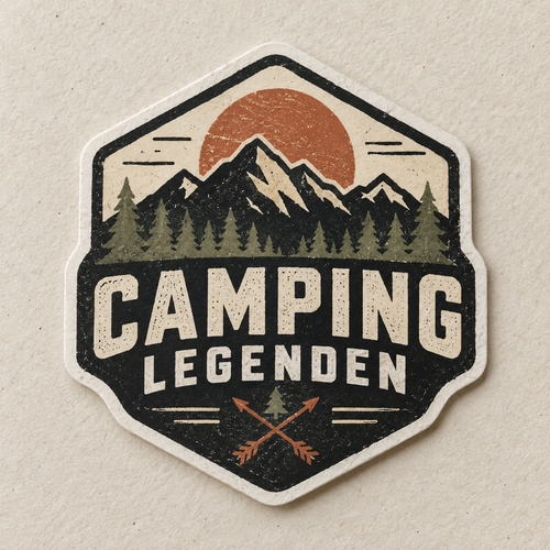Camping Legenden als realistischer Einzelsticker