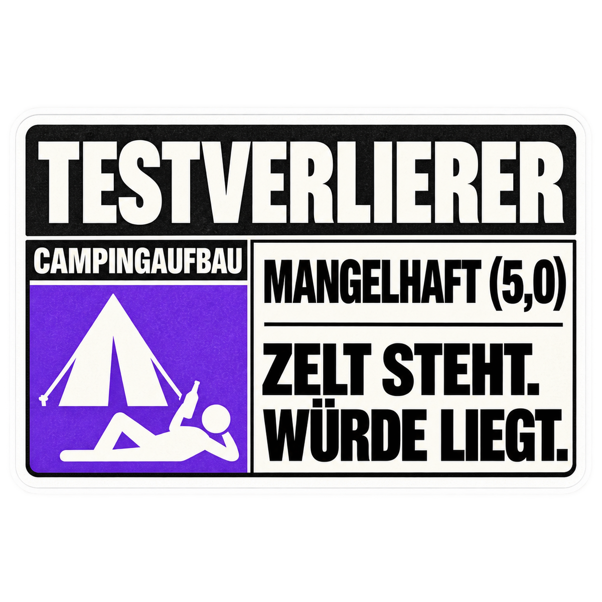 Festival Testsieger – Zelt steht, Würde liegt