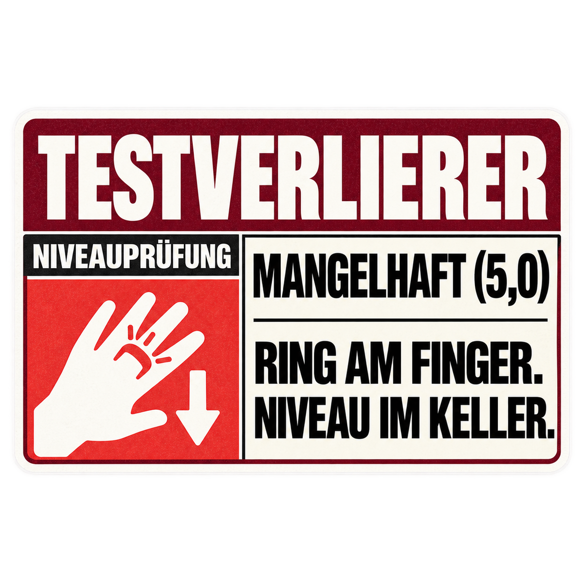 JGA Testverlierer – Ring am Finger, Niveau im Keller